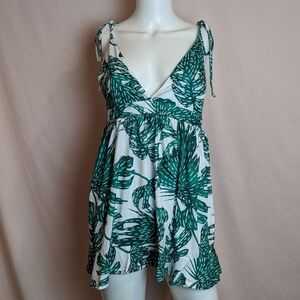 Boohoo Palm Print Beach Dress Cover Up